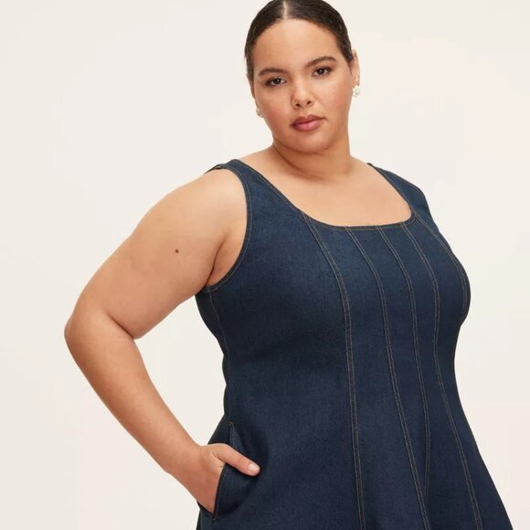 kate spade new york x Target Size 24 Women's Denim Seamed Mini Dress - Picture 3 of 4